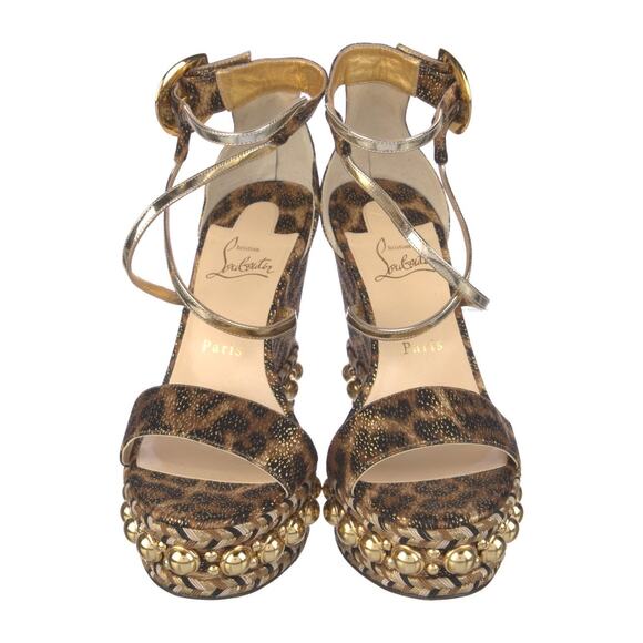 ❤️Christian Louboutin Suede Leopard Print Espadrilles❤️ - Picture 3 of 5